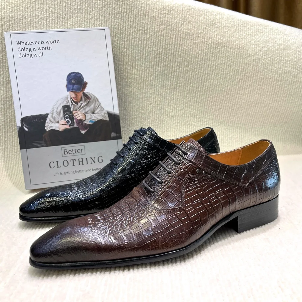 Men Formal Wear Dress - Italian Luxury Men's Pointed Toe Oxford