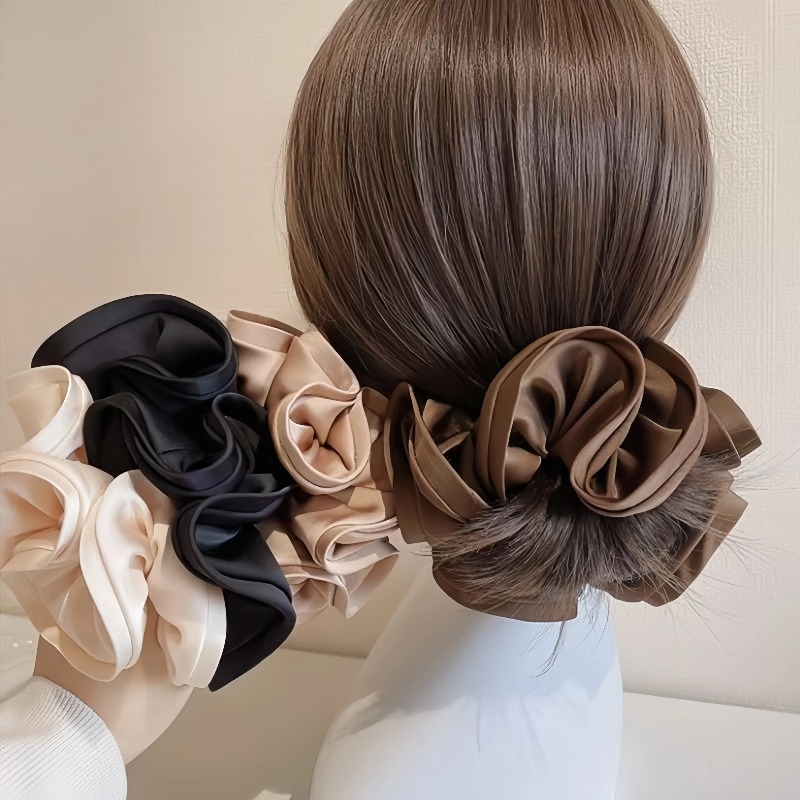 Satin Bow Tie - Korean Satin Scrunchies Elastic Hair Band