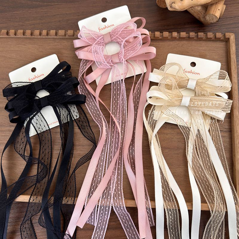 Satin Bow Tie - 2Pcs/Set Lace Satin Ribbon Bow Ribbon