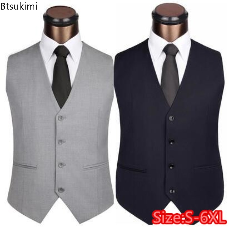 Formal Vest Waistcoat - S-6XL Plus Size Men's Korean Slim