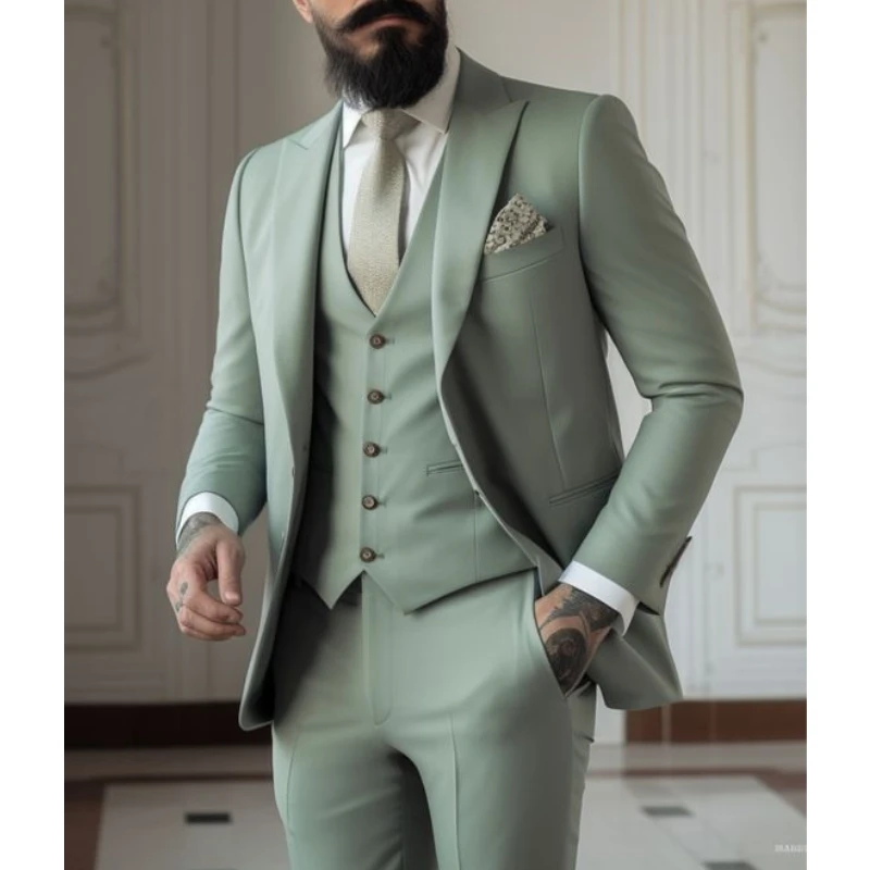 Men Formal Wear Dress - Light green Suits Men Suits 3