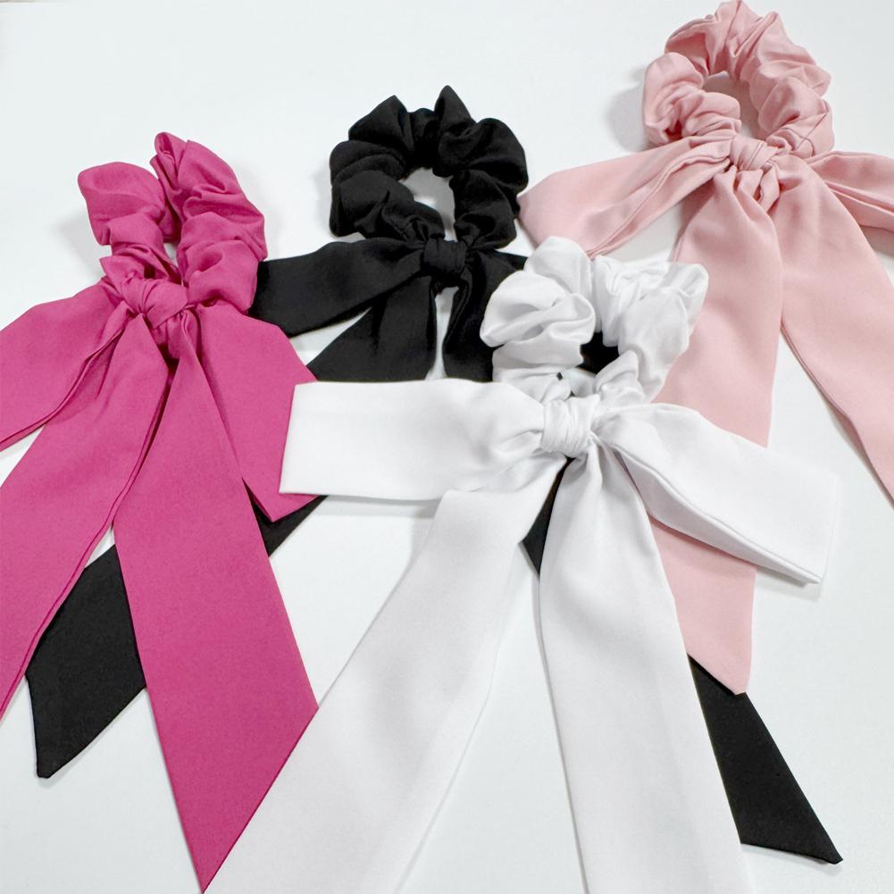 Satin Bow Tie - Smooth Satin Bow Streamer Hair Tie