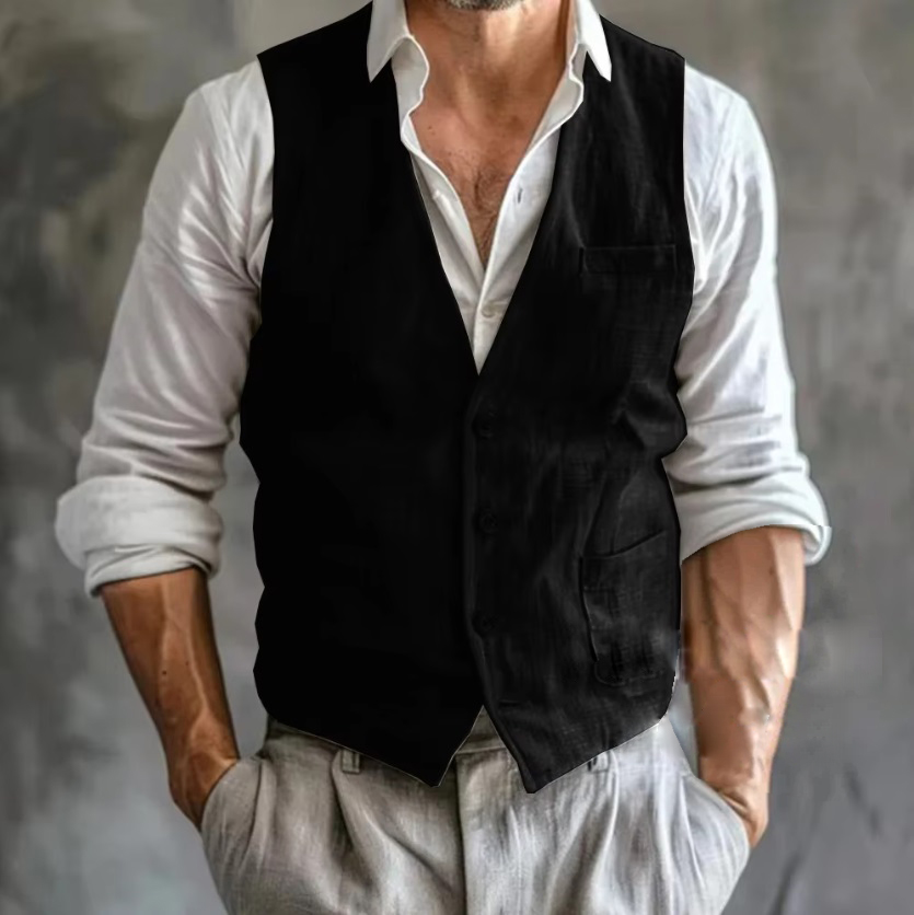 Men's Linen Vest Summer Male G - đánh giá và giá Formal Vest Waistcoat