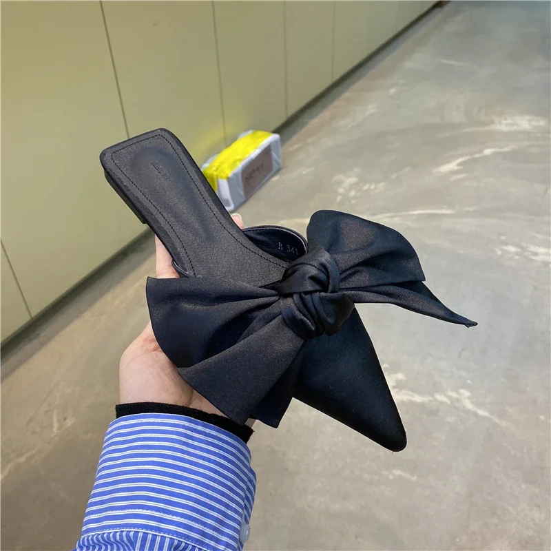 Women Sandals Oversize Bowtie  - đánh giá và giá Satin Bow Tie