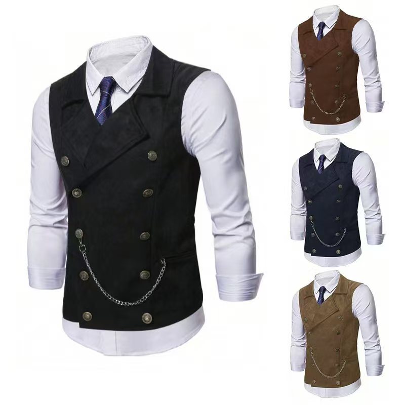 Men's Double Breasted Vest wit - đánh giá và giá Formal Vest Waistcoat