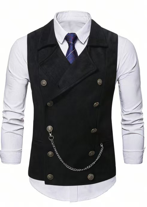 Men's Double Breasted Vest wit - đánh giá và giá Formal Vest Waistcoat
