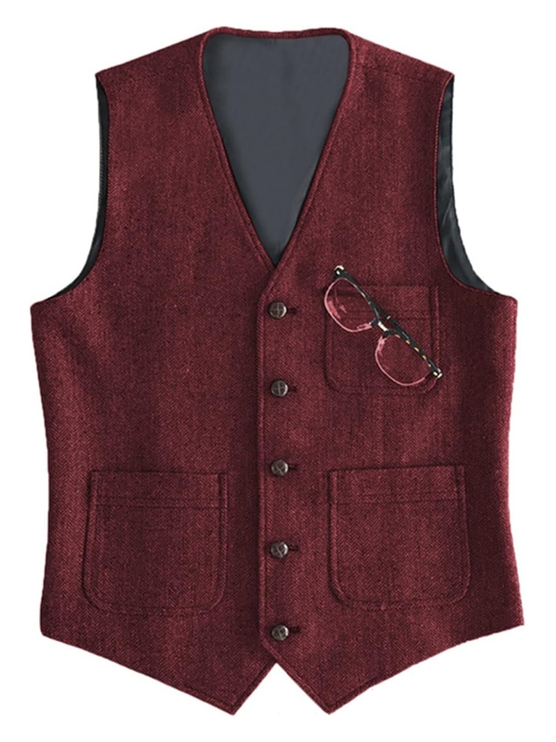 Men's Suit Formal V Neck Wool  - đánh giá và giá Formal Vest Waistcoat