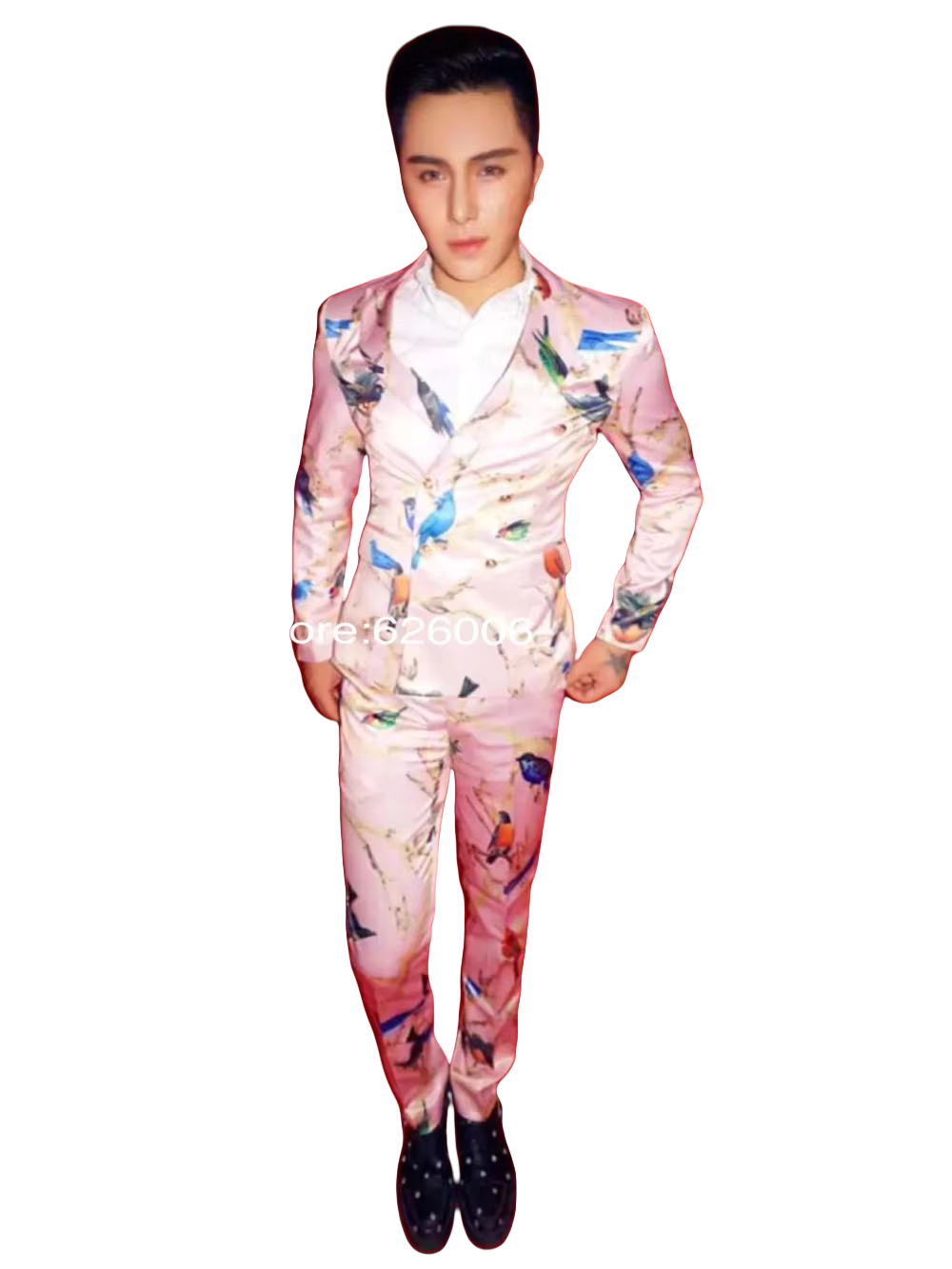 Men's Fashion Flower Pink Bird - đánh giá và giá Men Formal Wear Dress