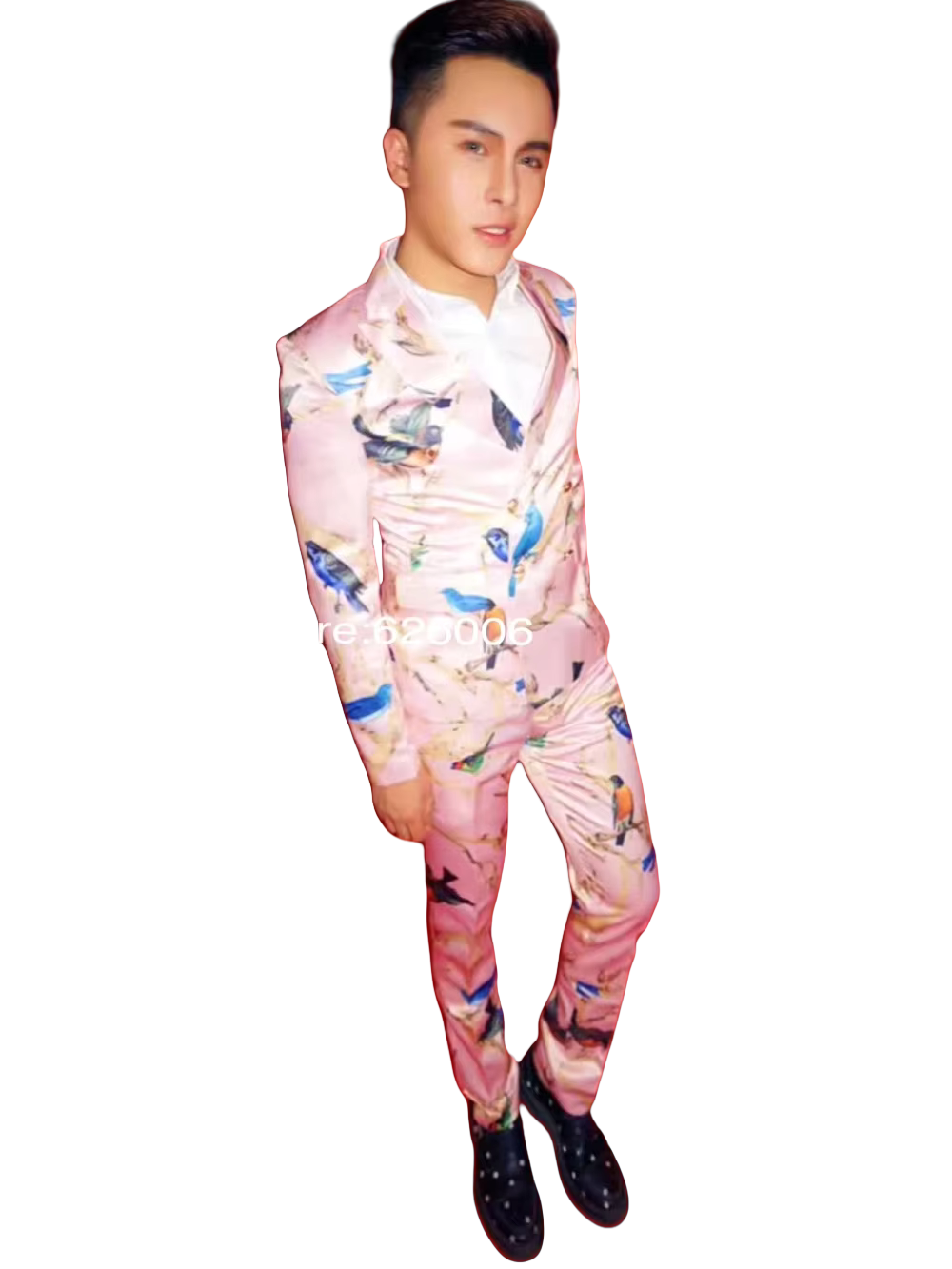 Men's Fashion Flower Pink Bird - đánh giá và giá Men Formal Wear Dress