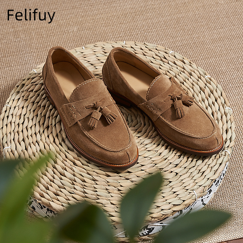 New Brown Men Flat Loafers Cow - đánh giá và giá Men Formal Wear Dress