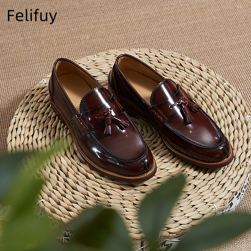 New Brown Men Flat Loafers Cow - đánh giá và giá Men Formal Wear Dress