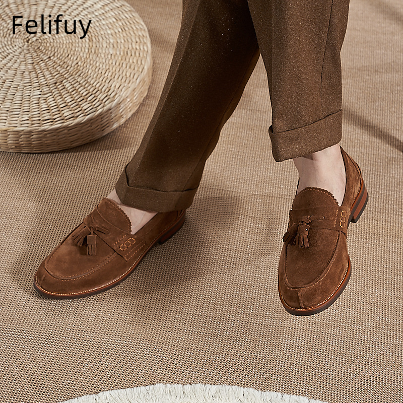 New Brown Men Flat Loafers Cow - đánh giá và giá Men Formal Wear Dress