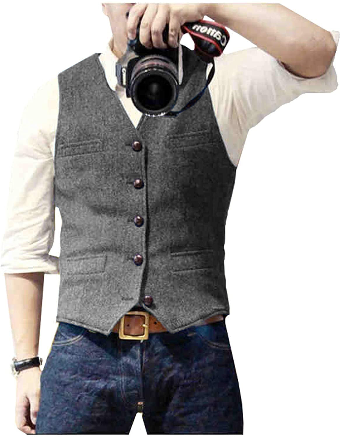 Men's Suit Vest V Neck Wool He - đánh giá và giá Formal Vest Waistcoat