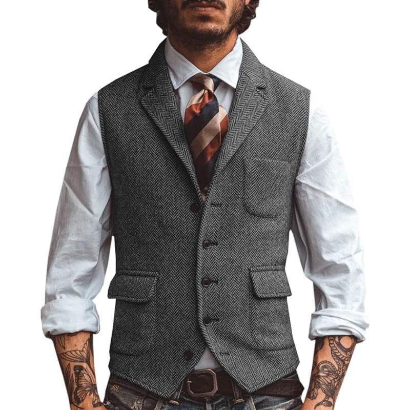 New V Neck Lapel Men's Suits V - đánh giá và giá Formal Vest Waistcoat