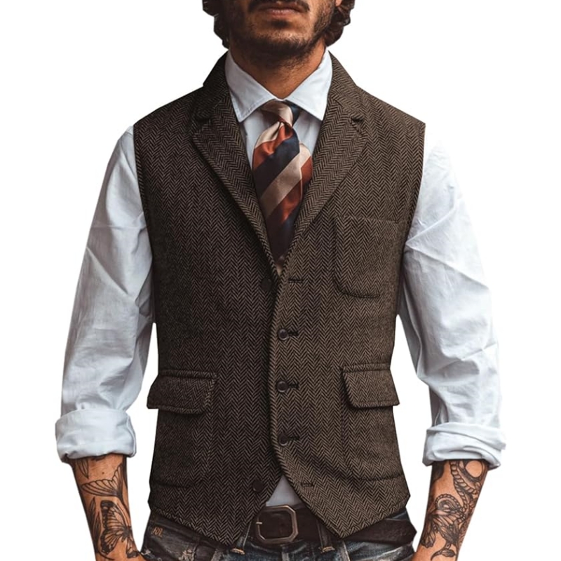 New V Neck Lapel Men's Suits V - đánh giá và giá Formal Vest Waistcoat