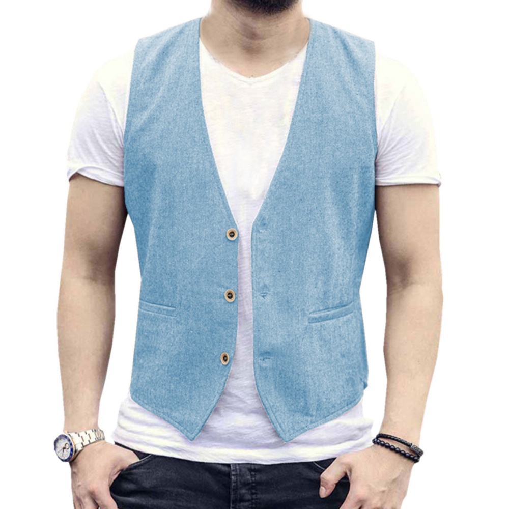 V Neck Men's Linen Vest Single - đánh giá và giá Formal Vest Waistcoat