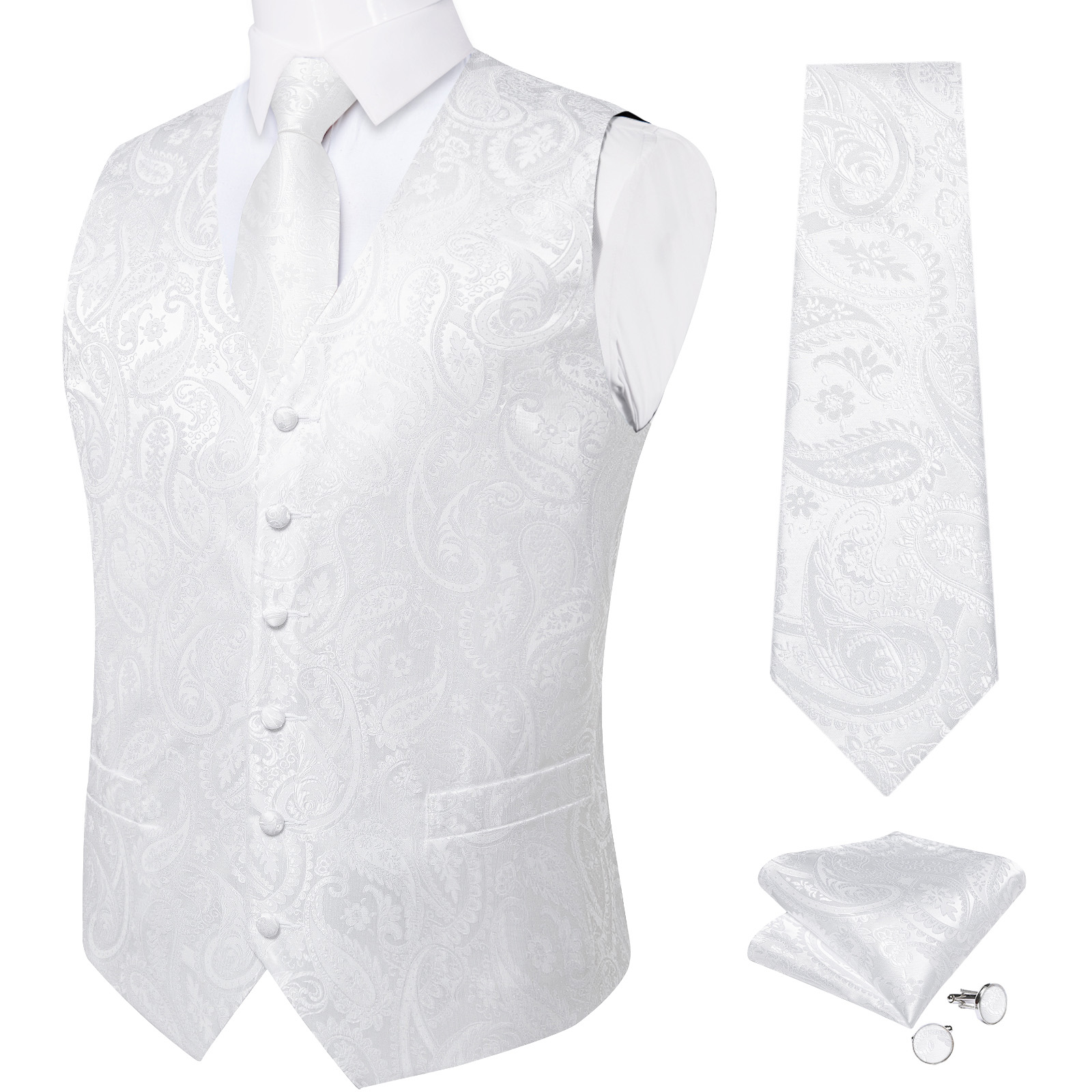 Pure White Wedding Vest for Ma - đánh giá và giá Formal Vest Waistcoat