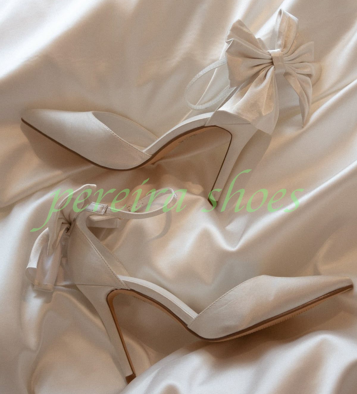 Women Ivory Satin Pointed Toe  - đánh giá và giá Satin Bow Tie